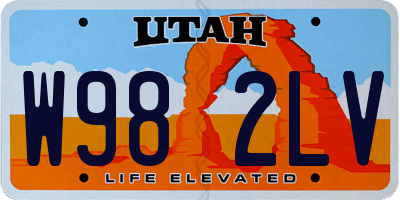 UT license plate W982LV