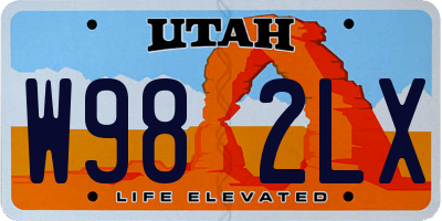 UT license plate W982LX