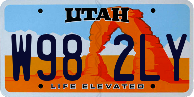 UT license plate W982LY