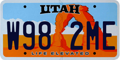 UT license plate W982ME