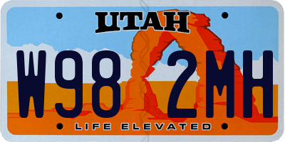 UT license plate W982MH