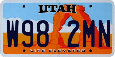 UT license plate W982MN