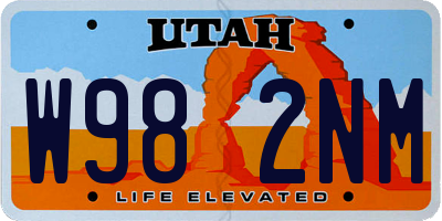 UT license plate W982NM