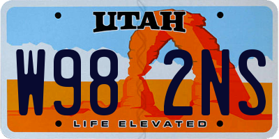 UT license plate W982NS