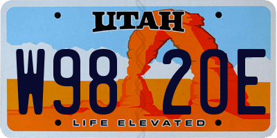 UT license plate W982OE