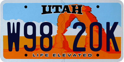 UT license plate W982OK