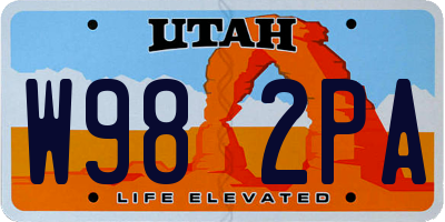 UT license plate W982PA