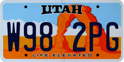 UT license plate W982PG