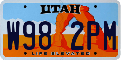 UT license plate W982PM