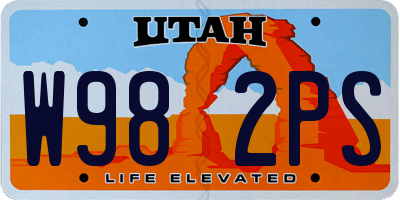 UT license plate W982PS
