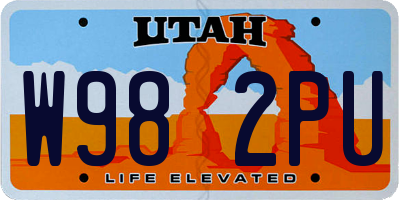 UT license plate W982PU