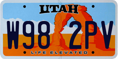 UT license plate W982PV