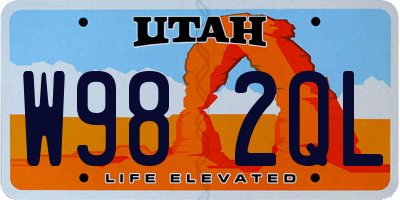 UT license plate W982QL