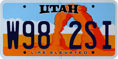 UT license plate W982SI