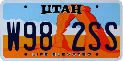 UT license plate W982SS