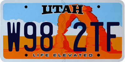 UT license plate W982TF