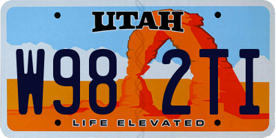 UT license plate W982TI