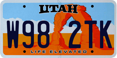 UT license plate W982TK
