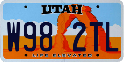 UT license plate W982TL