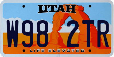 UT license plate W982TR