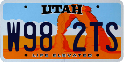 UT license plate W982TS
