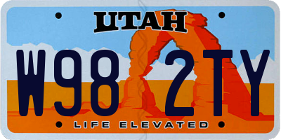 UT license plate W982TY