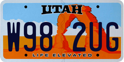 UT license plate W982UG