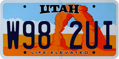 UT license plate W982UI