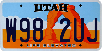 UT license plate W982UJ