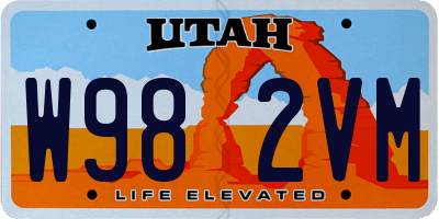 UT license plate W982VM