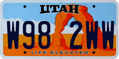 UT license plate W982WW