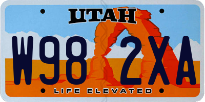 UT license plate W982XA