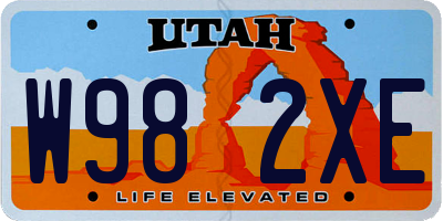 UT license plate W982XE