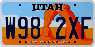 UT license plate W982XF