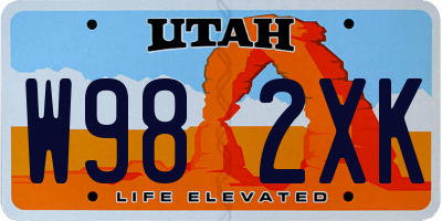 UT license plate W982XK