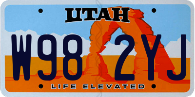 UT license plate W982YJ