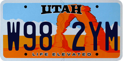 UT license plate W982YM