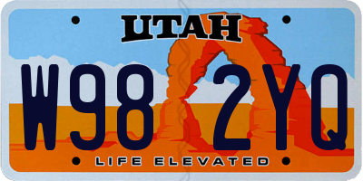 UT license plate W982YQ