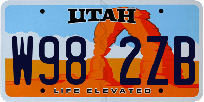 UT license plate W982ZB