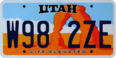 UT license plate W982ZE
