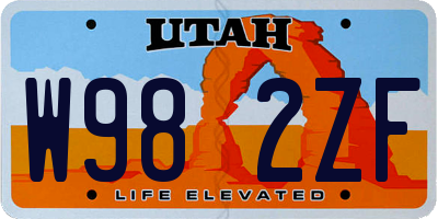 UT license plate W982ZF
