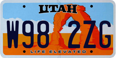 UT license plate W982ZG