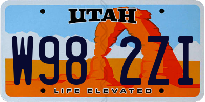 UT license plate W982ZI