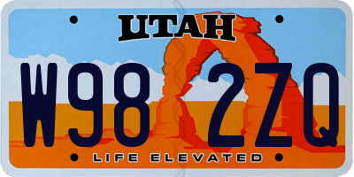 UT license plate W982ZQ