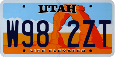 UT license plate W982ZT