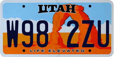 UT license plate W982ZU