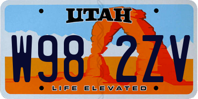 UT license plate W982ZV
