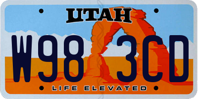 UT license plate W983CD