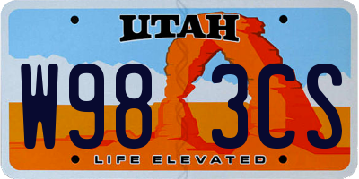 UT license plate W983CS