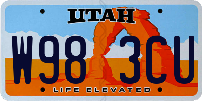 UT license plate W983CU